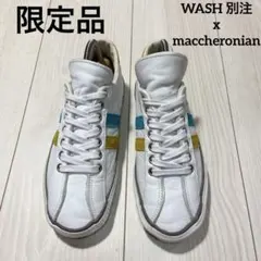 レア限定品 WASH別注 x maccheronian カラーレザー スニーカーのサムネイル
