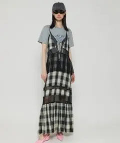 PRANKPROJECT チェックチュールティアードワンピース