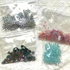 17  レジン　パーツ　水色　クリスマス