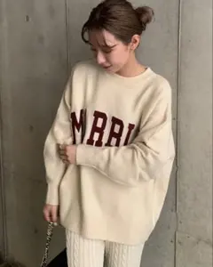 GRL グレイル ロゴサガラ刺繍ニットトップス an1308