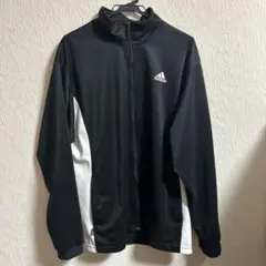 adidas ジップアップジャケット ブラック/ホワイト