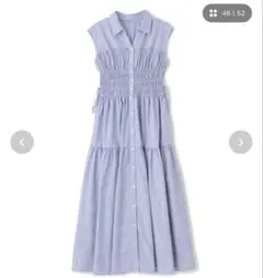 ウエストシャーリングストライプシャツワンピース