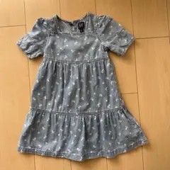 GAP デニム フラワープリント 半袖ワンピース 4歳用