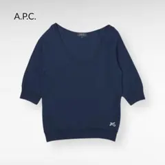 A.P.C. Navy 3/4 Sleeve Top