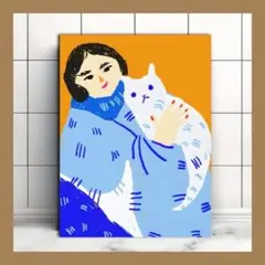 P313アートポスター ミッドセンチュリー インテリア モダン シンプル 猫