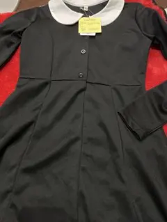 ブラック 長袖 ワンピース 白い襟付きフォーマル　130