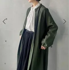 【コンジェペイエアデュートリステス】コットンリネン 裏起毛ワンピースコート