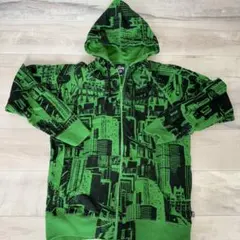 90's STUSSYステューシー パーカー フーディ 総柄 フルジップ