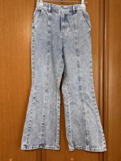 GU ライトブルー フレアパンツ Mサイズ