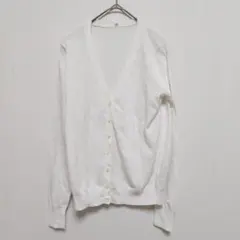 【ムジルシリョウヒン】カーディガン Vネック 長袖 綿100% シンプル 白 S