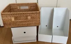 無印　ラタンボックス、収納ボックス