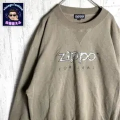【世界のZIPPO】スウェット トレーナー 胸 ロゴ くすみ ゆるだぼ