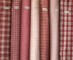 カットクロス　赤系チェック　綿　7枚