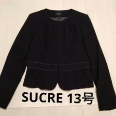 SUCRE 13号　ブラックフォーマル　ノーカラージャケット　ブラックのサムネイル