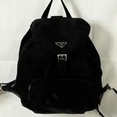 極美品　定番PRADA VELAナイロン リュックサック黒ギャラ付