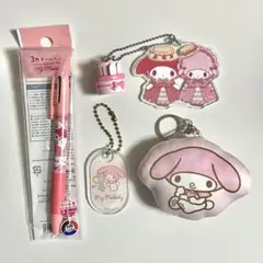 【匿名】マイメロディ グッズ 4点セット アカメロモモメロ アクリルキーホルダー