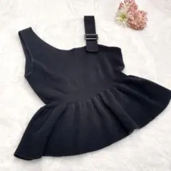 イング　ビスチェ　ベスト　ニット　重ね着　フリル　ブラック　黒