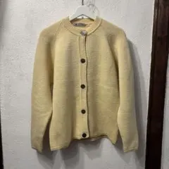 珍品　70s 80s イタリア製　 ヴィンテージ　クリーム色　ニットカーディガン