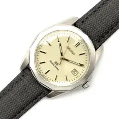 【極美品・稼働品】 グランドセイコー Grand Seiko 8J56-8010 グランドセイコー 8J56-8010 SS×革 QZ 黒文字盤 ABランクの