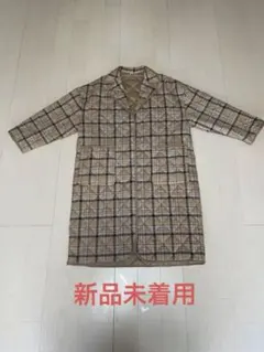 ユニクロC パフテックオーバーサイズコート チェック　Lサイズ　新品 未着用
