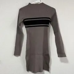 ANAP リブ編み　長袖　タイト　ミニワンピース