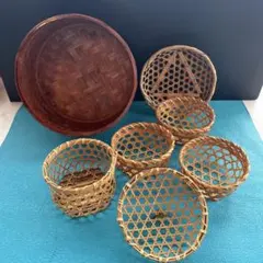 132.竹籠セット　6点