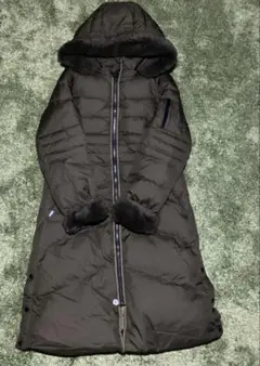 美品　FILAGOLF ファー付き　ダウンロングコート　カーキ