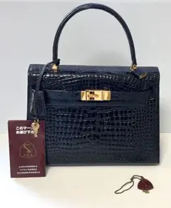 未使用保管品　クロコ　マット加工　ハンドバッグ　JRA 好きにも 日本製 クロコダイル マット トートバッグ レディース 軽い 底鋲 自立