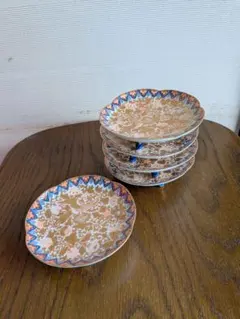 有田焼　其泉窯　金彩足つき小皿5枚