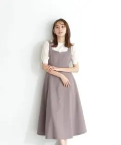スクエアキーネックフレアジャンスカ　ナチュラルビューティーベーシック