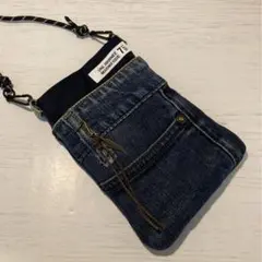 Ｎｏ．649 ハンドメイド デニムリメイクバッグ リメイクデニムバッグ サコシュ