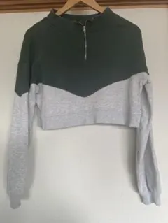 WEGO ジップアップ クロップドスウェット