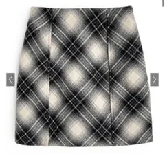 インパン裏地付きチェック柄タイトミニスカート tw1229 ブラック