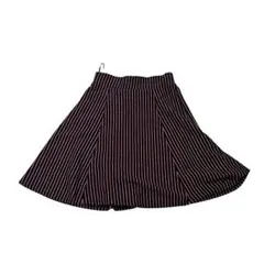コルザ【L】フレアスカート　ストライプ柄　ネイビー系　膝上丈