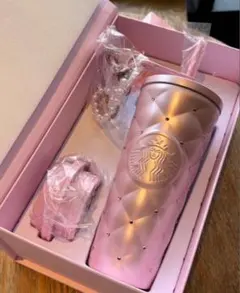 中国スターバックス　ステンレスタンブラー　ラインストーン　バレンタイン　チャーム