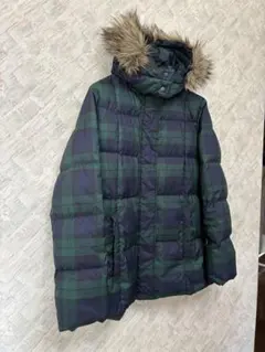 ★UNIQLO★ ブラックウォッチ柄 フード付きプレミアム ダウンジャケット L