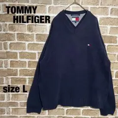 TOMMY HILFIGER トミー 90s ニット セーター ロゴ刺繍 人気