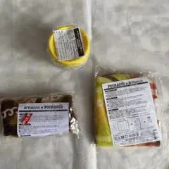 ポチャッコ3点セット　ヤマダ電機ノベルティブランケット２枚　➕保存容器2個セット