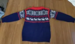 ノルディック柄　肉厚ウールセーター　ニット　ノルウェー　ユーロ　ヨーロッパ　古着