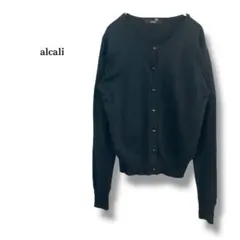 訳あり【alcali】アルカリ　レディース長袖ニットカーディガン　ウール混　黒のサムネイル