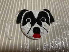 訳あり品　犬　ビーズ　小物入れ　黒白　赤　オーストラリアのサムネイル