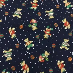 USAコットンCRANSTON PRINT WORKS生地50㎝ベアー ネイビー