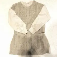 ラブトキシック　ベージュ ニット セットアップ 140