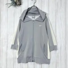 ☆ナイキ/NIKE (S) フルジップ パーカー ジャージ グレー 七分袖