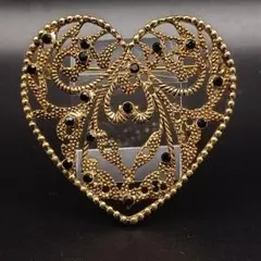ビンテージ風ハート型ブローチ