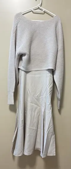 L ニットトップスXマーメイドキャミワンピースセットアップ[lt68] GRL