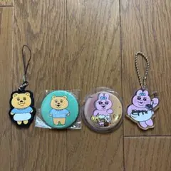 おぱんちゅうさぎ　くま　キーホルダー＆バッジ　4つセット