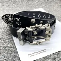 メタル　ブラック ウエスタンベルトy2k ロック ヴィンテージ　アメカジ ベルト