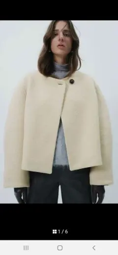 完売品！　H&M ウールブランドジャケット　ライトベージュのサムネイル