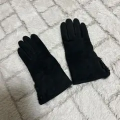 黒スエードボタン付き グローブ MADE IN ITALY